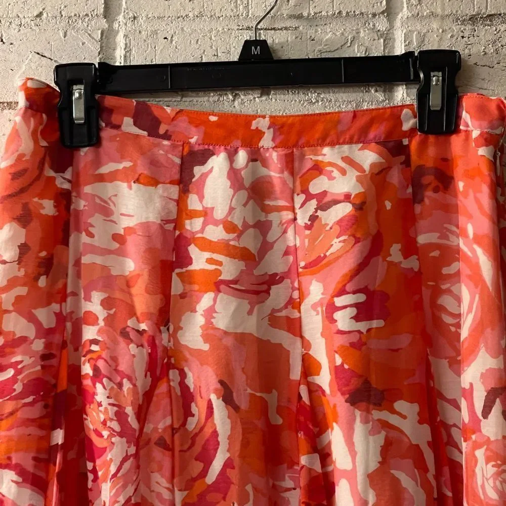 Coldwater Creek Floral Orange Skirt Small NWT